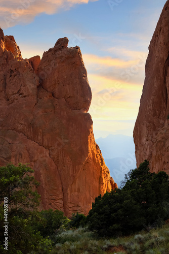 Red rock cliffs at Garden of the Gods state park in Colorado