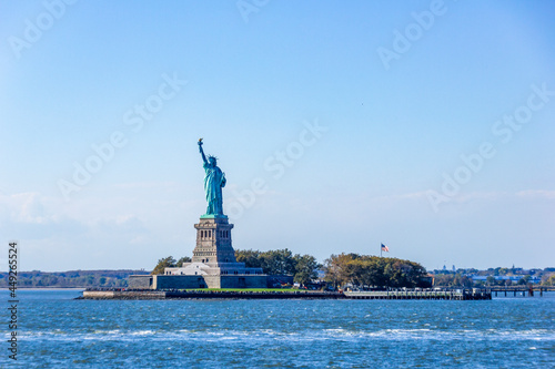 The Liberty Statue  NY  USA with New Jersey in the background