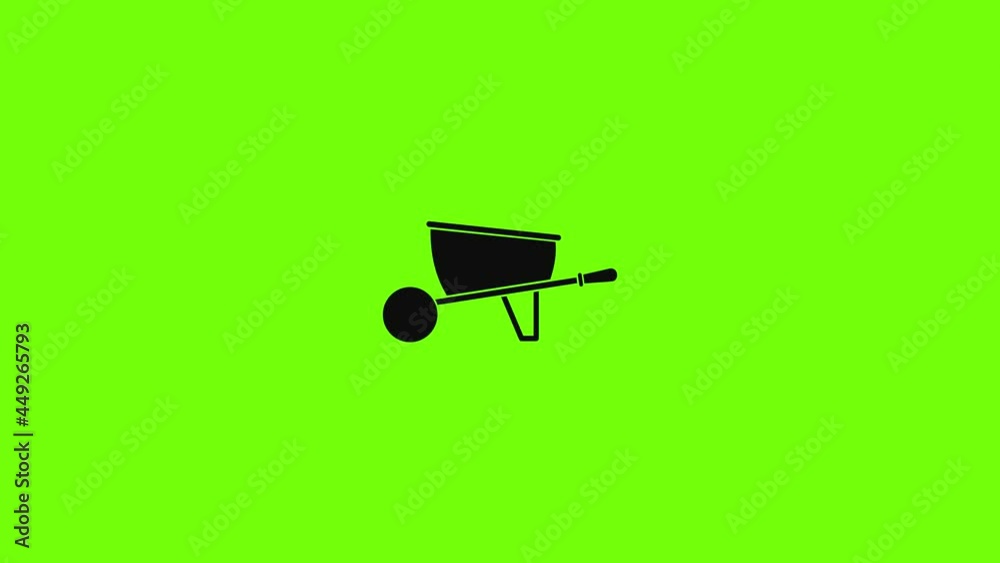 One wheel barrow icon animation One wheel barrow icon animation
