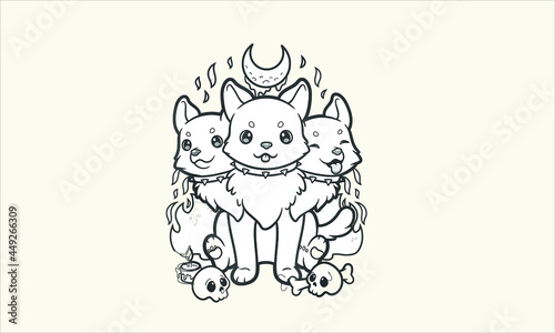 Pastel goth cat Coloring Page