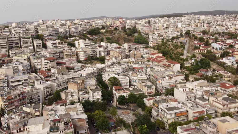 Panoramic Aerial View of Thessaloniki City, Historic Center