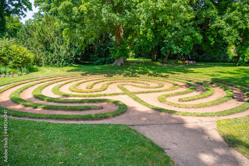 Garden maze in Labyrintharium of Loucen Castle Park  Czech Republic