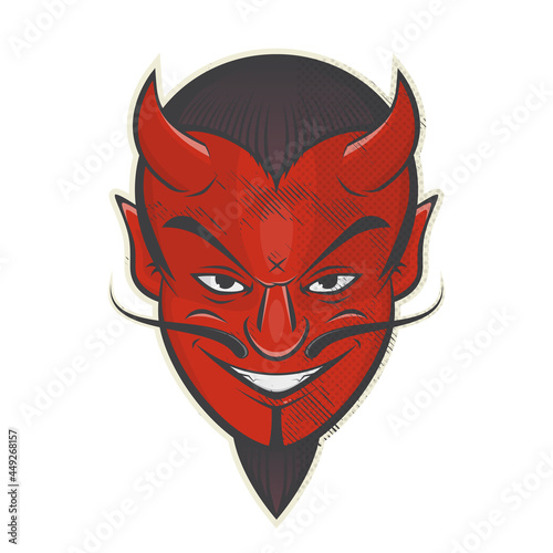 vintage cartoon satan or devil retro logo
