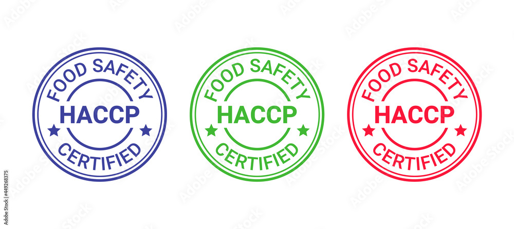 HACCP certified stamp icon. Quality warranty badge. Vector illustration.