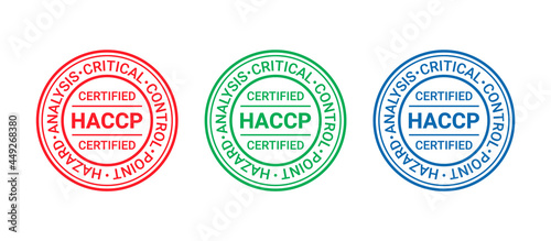 HACCP stamp. Food safety system badge icon. Vector illustration.