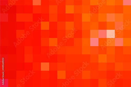 Abstract pixel red background. Geometric texture from squares. Vector pattern of square red pixels