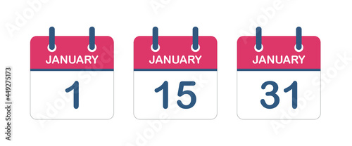 Calendar Sheets Icon Template. Payment Dates Vector Illustration.