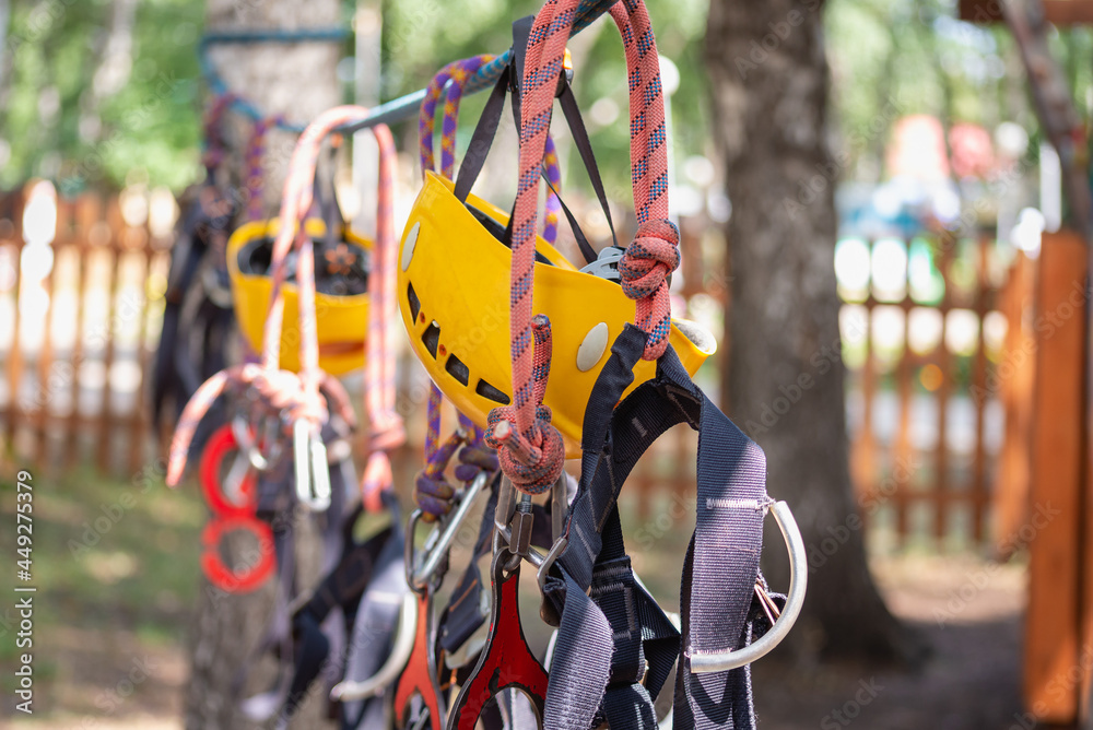 Climbing equipment in the park.