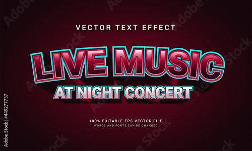Live music editable text style effect with night concert theme