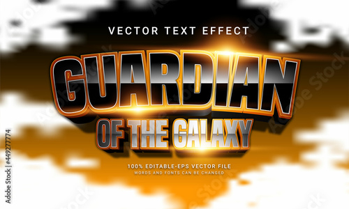 Guardian of the galaxy editable text style effect with gold color photo