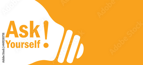 Valokuva Ask Yourself in lamp background illustration