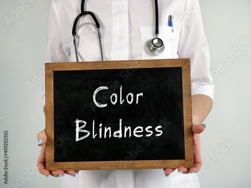 Healthcare concept meaning Color Blindness with phrase on the piece of paper. photo