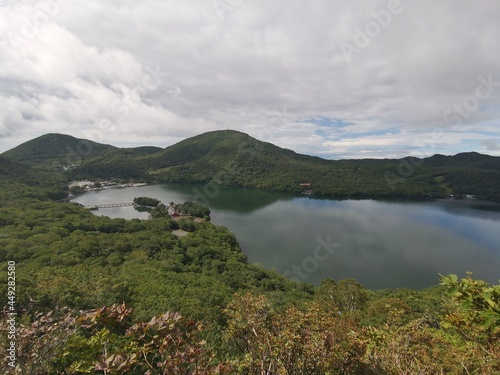 群馬県前橋市、桐生市にある赤城山、黒檜山、地蔵岳を登山している風景 Scenery of climbing Mt. Akagi, Mt. Kurobi-san and Mt. Jizo-dake in Maebashi and Kiryu, Gunma Prefecture. 