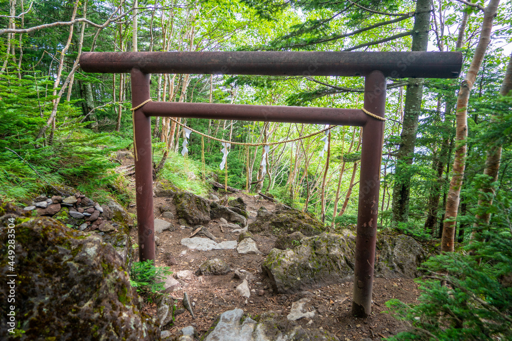 栃木県日光市の男体山に登山している風景 A view of climbing Mt. Ottai in Nikko City, Tochigi Prefecture. 栃木県日光市の男体山に登山している風景 A view of climbing Mt. Ottai in Nikko City, Tochigi Prefecture.