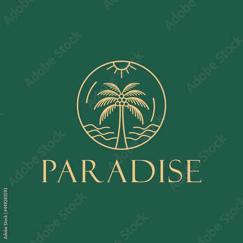 Palm tree Summer Vacation for Holiday Rental's Travel vector logo design 