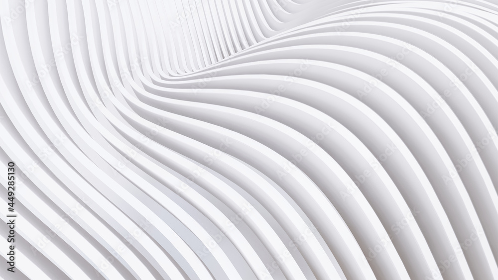 Abstract Curved Shapes. White Circular Background. Abstract Curved Shapes. White Circular Background.