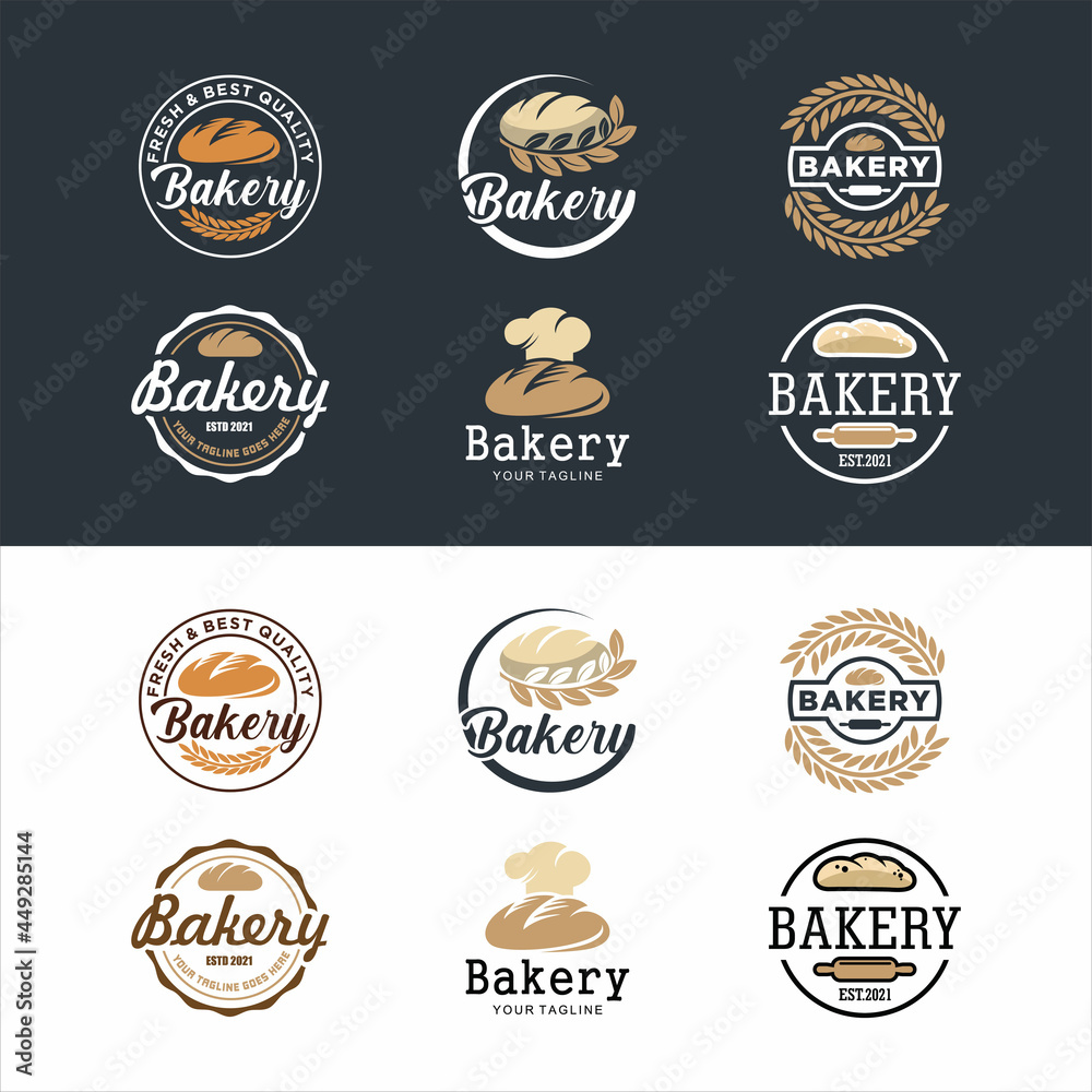 Set of Vintage Retro Bakery Logo Badges And Labels Stock Vector, bakery home use, bakery, food market, cafe, restaurant etc. Vector Illustration