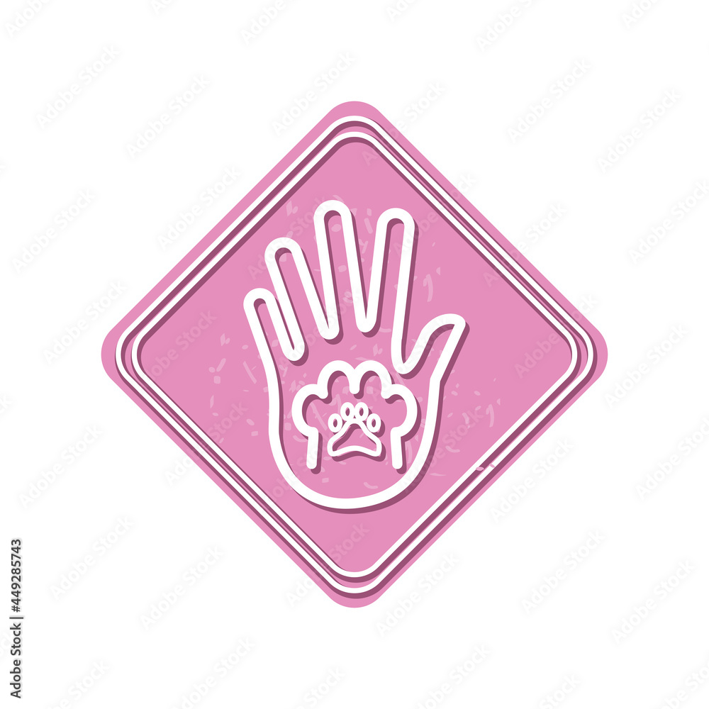 Obraz premium pet paw and hand