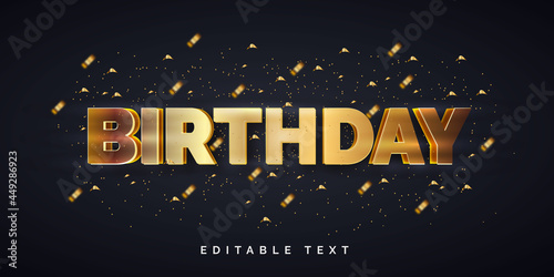 Photography Happy birthday editable text style effect