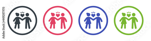 Couple lover icon vector isolated on white background.