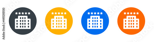 Luxury hotel 5 stars icon vector. Accommodation concept