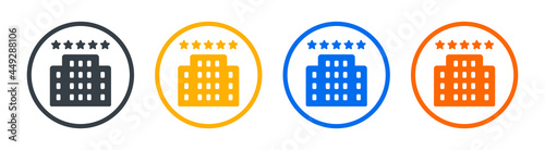 5 star hotel vector icon set.