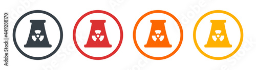 Nuclear power plant icon set vector illustration.