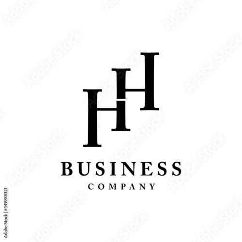 Creative Monogram Initials Letter H or Double H premium luxury logo design inspiration. letter icon logo design premium