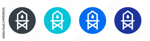 Water tank, water cistern, water town icon vector illustration. Storage and container concept