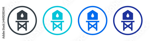 Water tank icon vector on circle design.