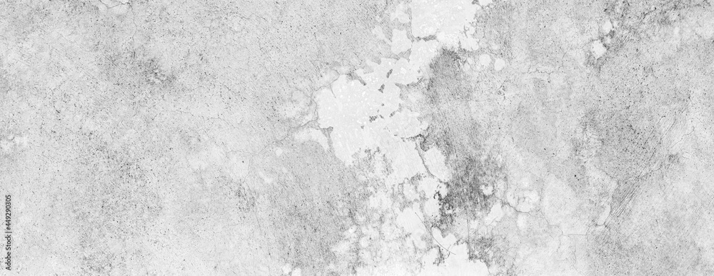 Obraz premium Panorama of White grey concrete texture, Rough cement stone wall, Surface of old and dirty outdoor building wall, Abstract nature seamless background
