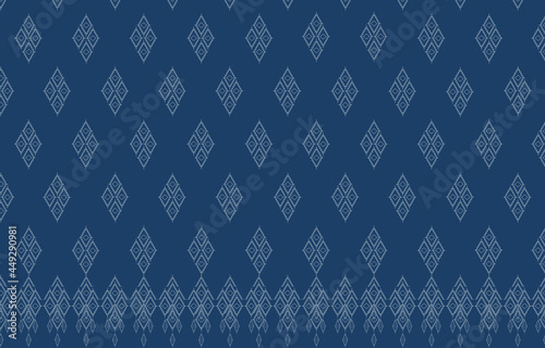 Blue Fabric pattern design concept.Thai silk fabric pattern background use for Wallpaper,Tablecloths, Shirts, Blankets and other textile products.Vector illustration eps10