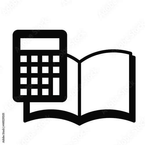 電卓とノートのシンプルなアイコン/白背景