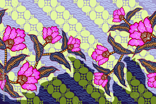 Indonesian batik motifs with very distinctive, exclusive plant patterns. vector EPS 10