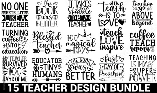 funny teacher day   t shirt svg bundle design  