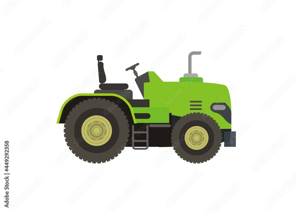 Farm tractor simple flat illustration