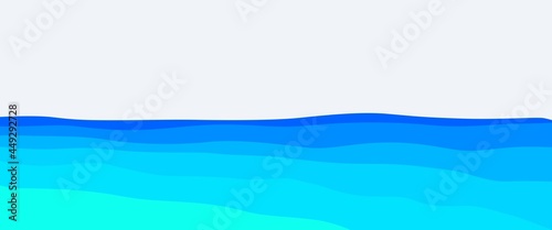 Blue pure sea landscape vector illustration. Used for background, backdrop, banner, typography or content background.