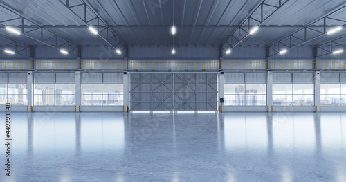 3D Industrial building warehouse interior