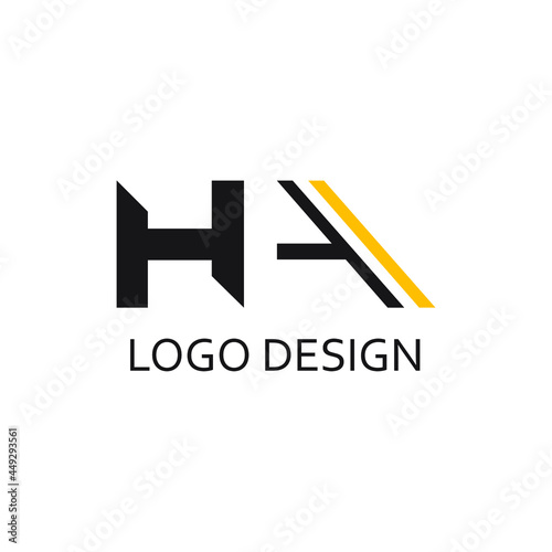 Letter ha for logo company design photo
