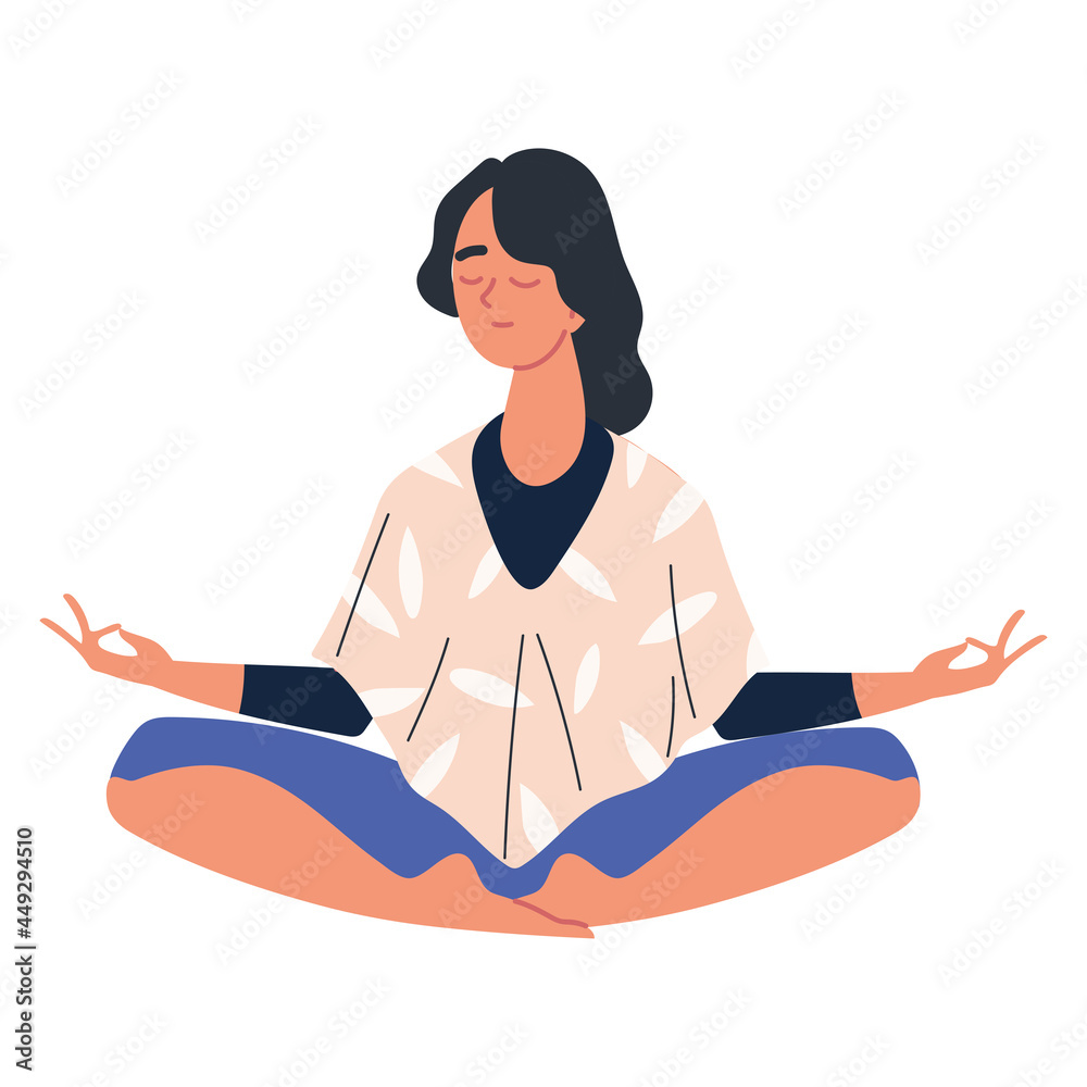 woman meditating in lotus pose