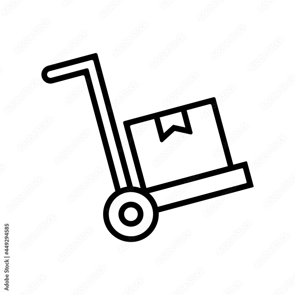 trolley with package icon vector trolley with package icon vector