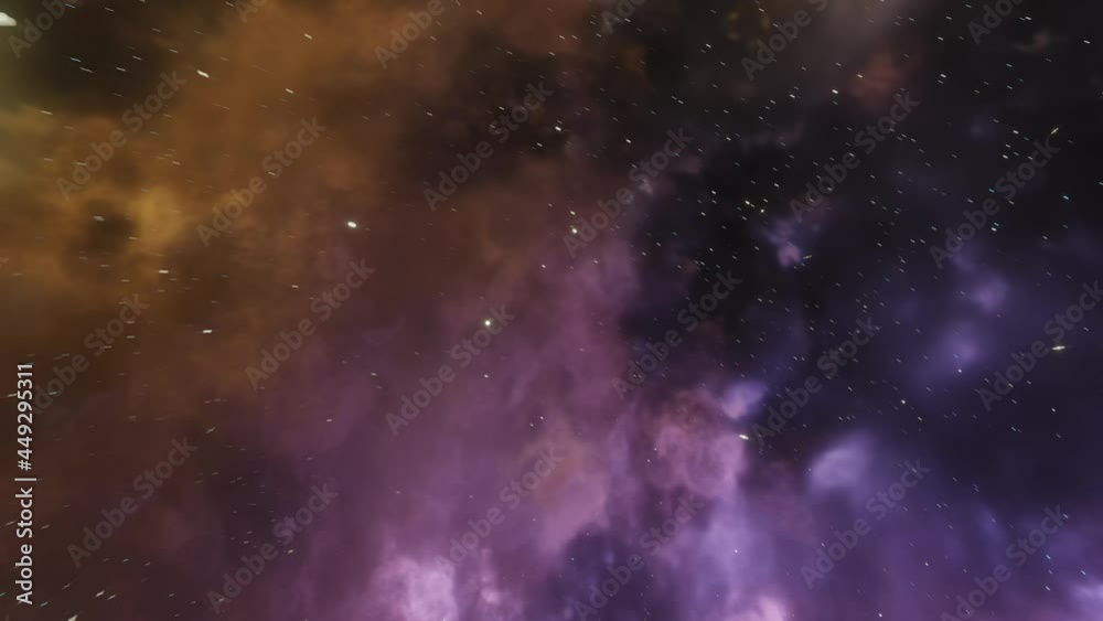 Cosmic Speed of Light Travel Between Nebula Clouds And Star System. Seamless Loop. Cosmic Speed of Light Travel Between Nebula Clouds And Star System. Seamless Loop.