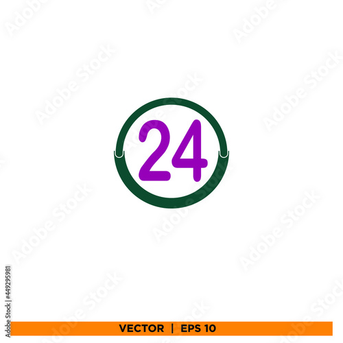 Icon vector graphic of 24 hour Free Download Icon vector graphic of 24 hour - GFXLoad