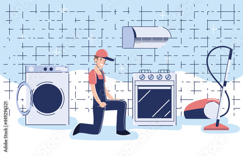 male technician at home