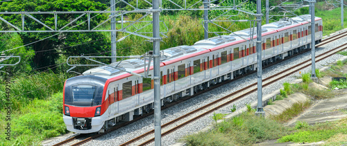 Fotografi Electric train Red line is Suburban Railway Project Serves to transport passenge