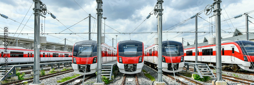 The Red Line train stops at a maintenance facility at Bang Sue Central Station, Bangkok, Thailand
