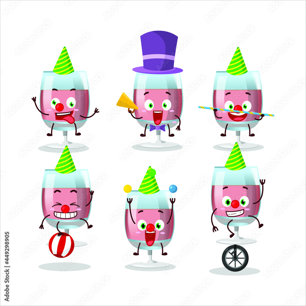 Cartoon character of rose wine with various circus shows. Vector illustration Cartoon character of rose wine with various circus shows. Vector illustration