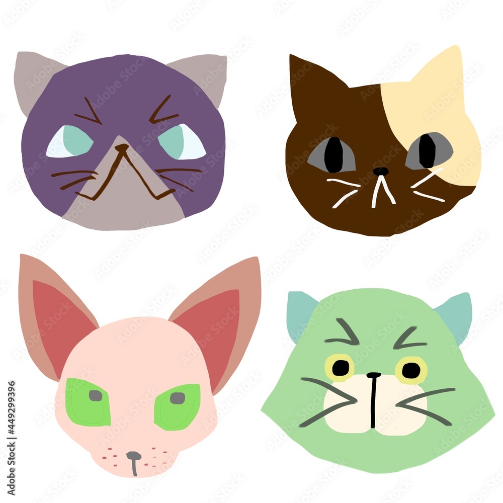 Obraz premium カラフルな猫たち