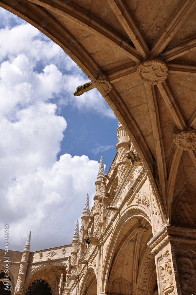 Monastery in Lisbon, Portugal. arch and Architecture of Jeronimos Monastery