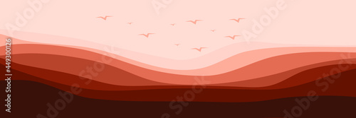 landscape flat design wave pattern for pattern background, wallpaper, background template, and backdrop design	